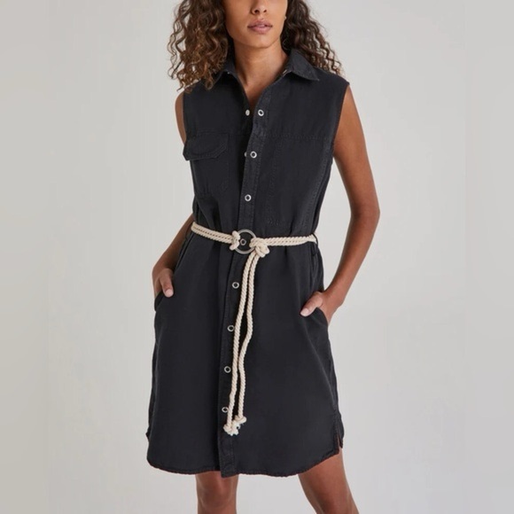 NWT AG Adriano Goldschmied Marie Sleeveless Dress. Cotton/Linen blend